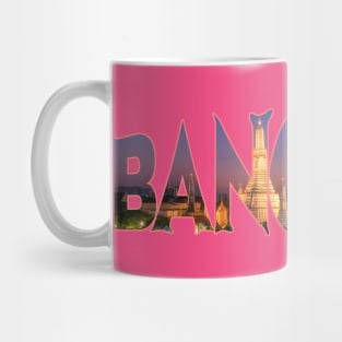 Bangkok Thailand Wat Arun Typography Mug